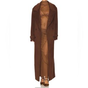 Camila Coelho Brown Wool Coat